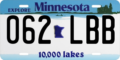 MN license plate 062LBB