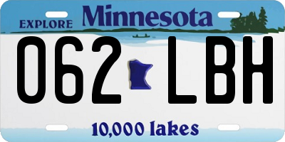 MN license plate 062LBH
