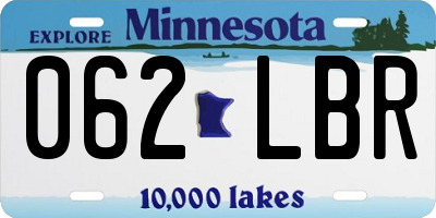 MN license plate 062LBR
