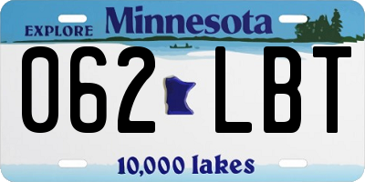 MN license plate 062LBT
