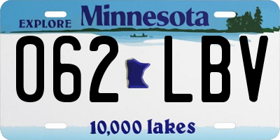 MN license plate 062LBV