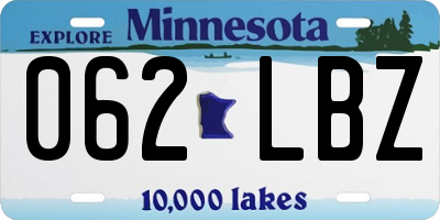 MN license plate 062LBZ