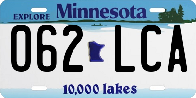 MN license plate 062LCA