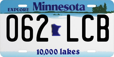 MN license plate 062LCB
