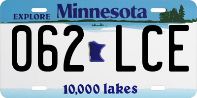 MN license plate 062LCE
