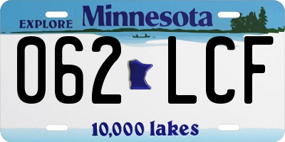 MN license plate 062LCF