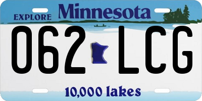 MN license plate 062LCG