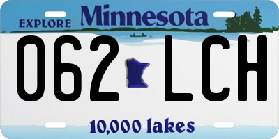 MN license plate 062LCH