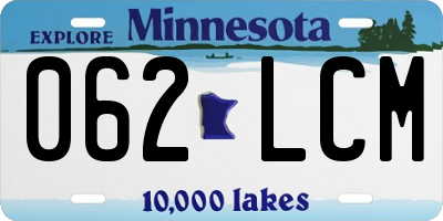 MN license plate 062LCM