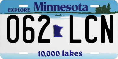 MN license plate 062LCN