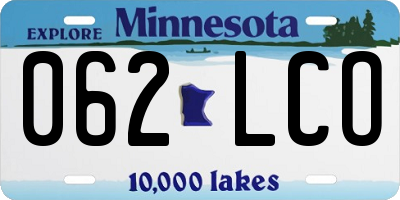 MN license plate 062LCO