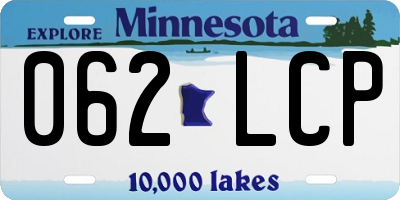 MN license plate 062LCP