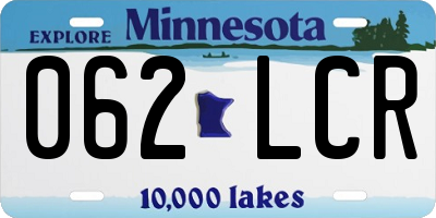 MN license plate 062LCR