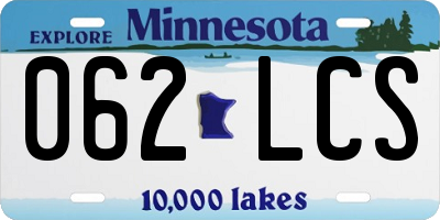 MN license plate 062LCS