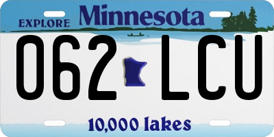 MN license plate 062LCU