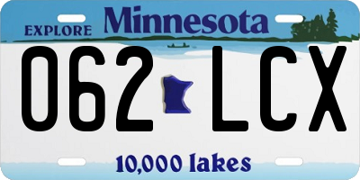 MN license plate 062LCX