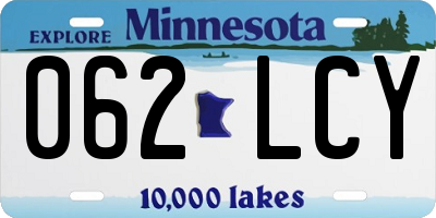 MN license plate 062LCY