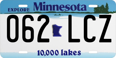 MN license plate 062LCZ