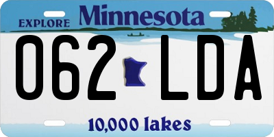 MN license plate 062LDA