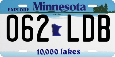 MN license plate 062LDB