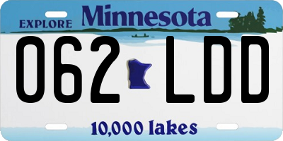 MN license plate 062LDD