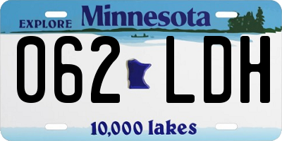 MN license plate 062LDH