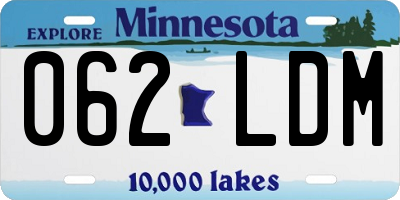 MN license plate 062LDM