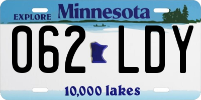 MN license plate 062LDY