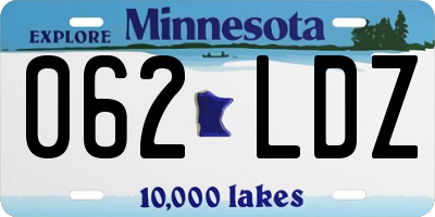 MN license plate 062LDZ