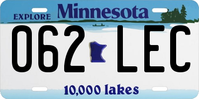 MN license plate 062LEC