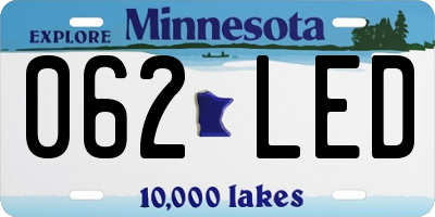 MN license plate 062LED