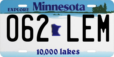 MN license plate 062LEM