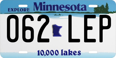 MN license plate 062LEP