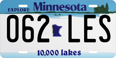 MN license plate 062LES