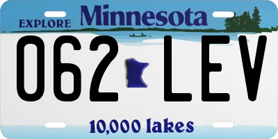 MN license plate 062LEV
