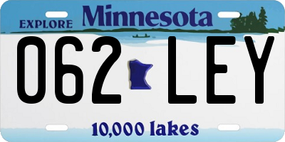 MN license plate 062LEY