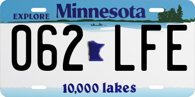 MN license plate 062LFE