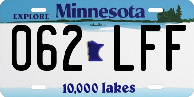 MN license plate 062LFF