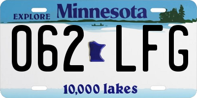 MN license plate 062LFG