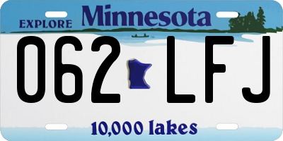 MN license plate 062LFJ