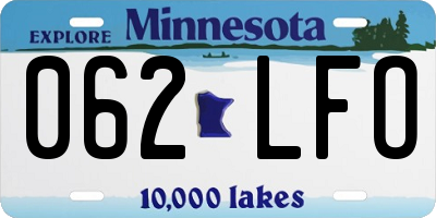 MN license plate 062LFO