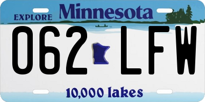 MN license plate 062LFW