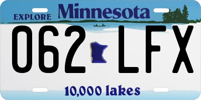 MN license plate 062LFX