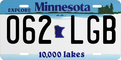 MN license plate 062LGB