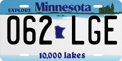 MN license plate 062LGE