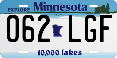 MN license plate 062LGF