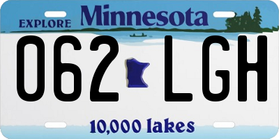 MN license plate 062LGH