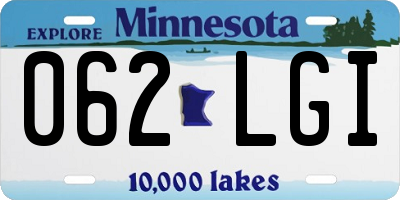 MN license plate 062LGI