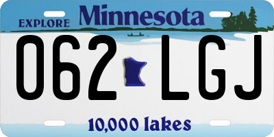MN license plate 062LGJ