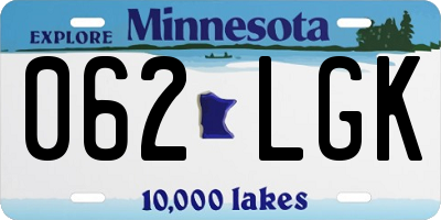 MN license plate 062LGK